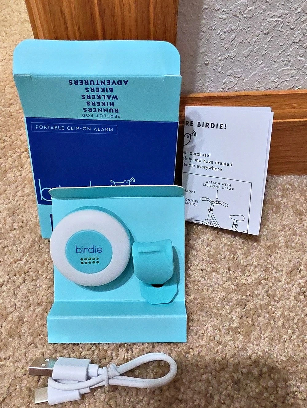 birdie Disc Portable Clip-On Alarm in Blue Like New